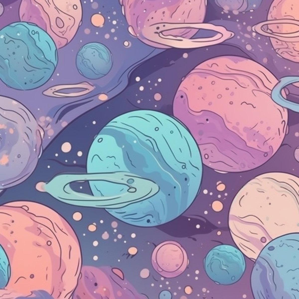 Dreamy Cosmos Pattern 3 Minky Fabric