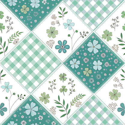 Pastel Spring Floral Patchwork Pattern 10 Quilting Cotton Fabric