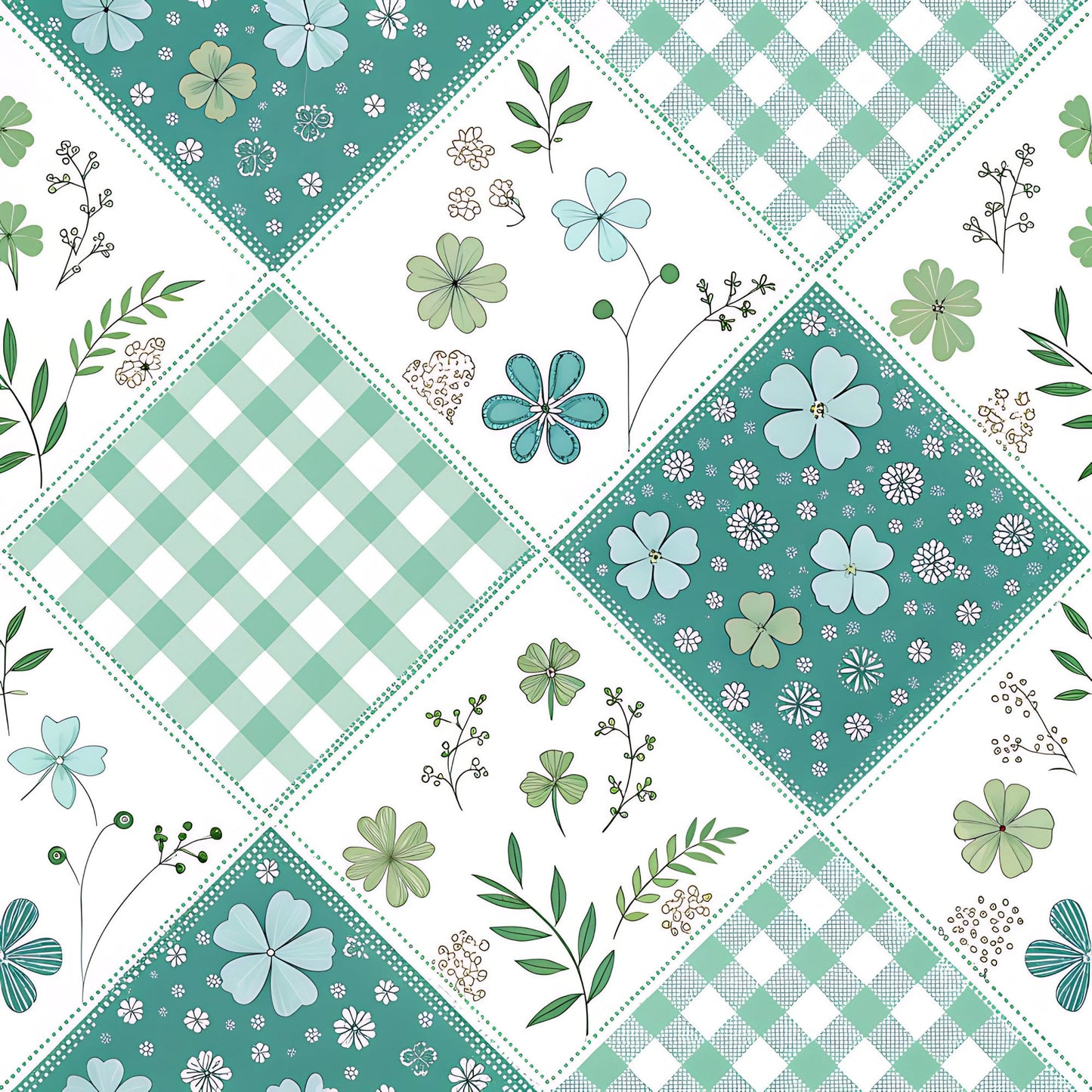 Pastel Spring Floral Patchwork Pattern 10 Quilting Cotton Fabric
