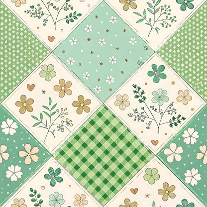Pastel Spring Floral Patchwork Pattern 17 Quilting Cotton Fabric