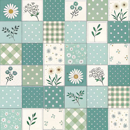 Pastel Spring Floral Patchwork Pattern 19 Quilting Cotton Fabric