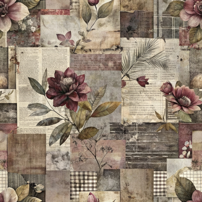 Heirloom Collage Pattern 12 Minky Fabric