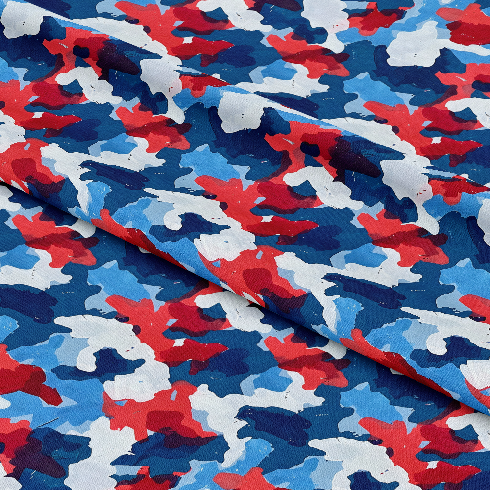 Patriotic Camouflage Pattern 2 Quilting Cotton Fabric