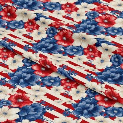 Patriotic Shabby Chic Pattern 11 Quilting Cotton Fabric