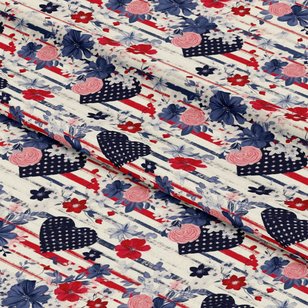 Patriotic Shabby Chic Pattern 12 Quilting Cotton Fabric