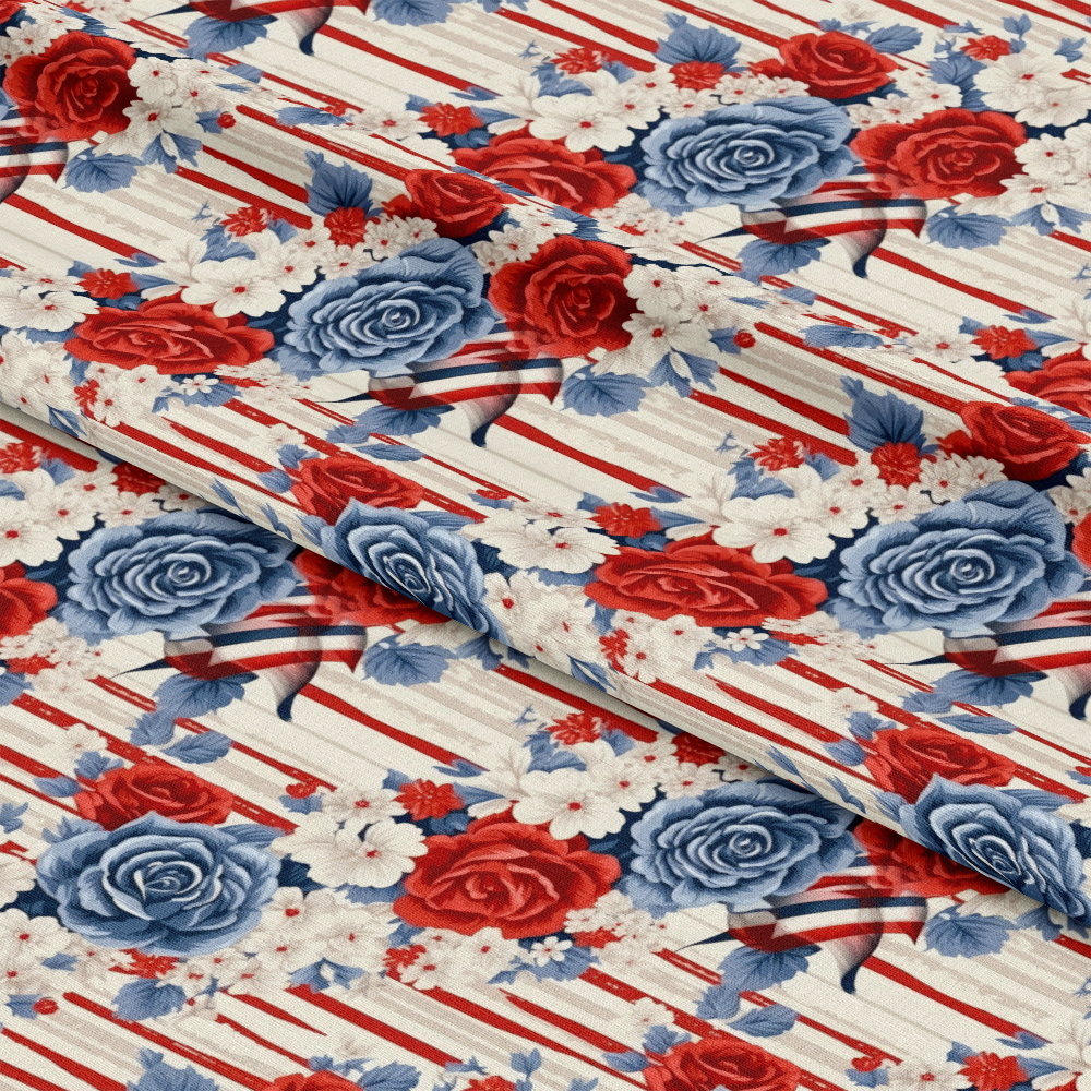 Patriotic Shabby Chic Pattern 2 Quilting Cotton Fabric