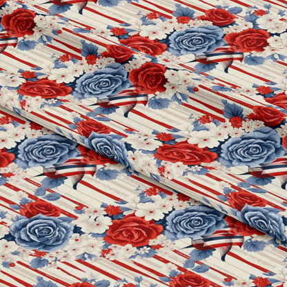 Patriotic Shabby Chic Pattern 2 Quilting Cotton Fabric
