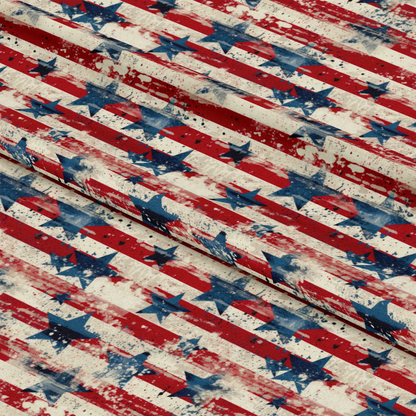 Patriotic Shabby Chic Pattern 4 Quilting Cotton Fabric