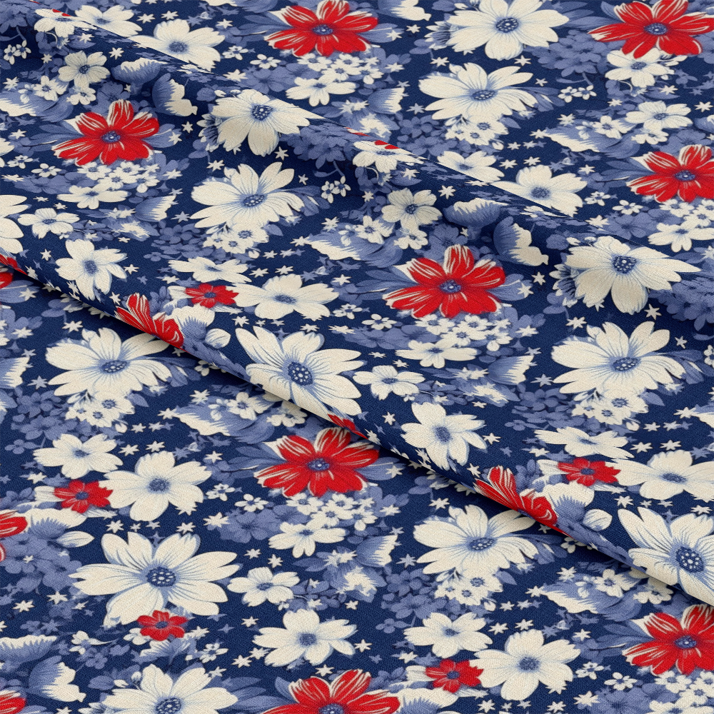 Patriotic Shabby Chic Pattern 6 Quilting Cotton Fabric