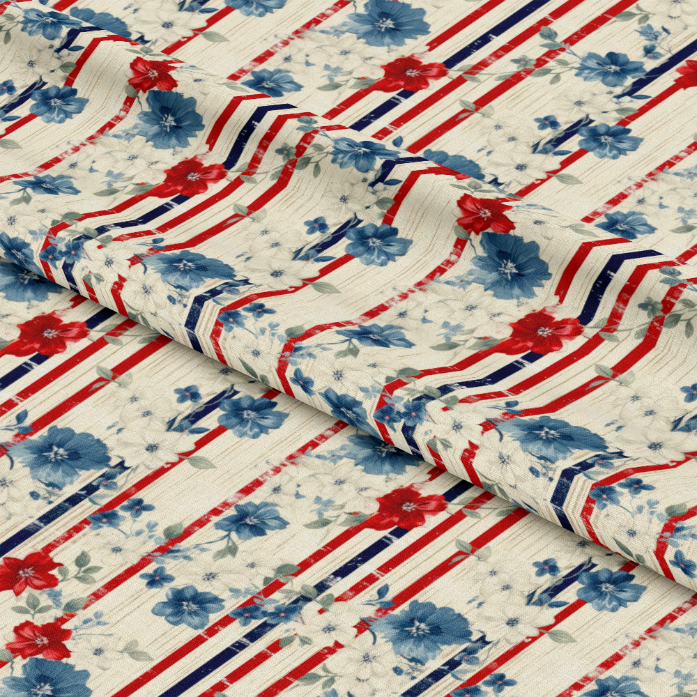 Patriotic Shabby Chic Pattern 7 Quilting Cotton Fabric