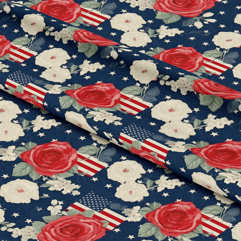 Patriotic Shabby Chic Pattern 8 Quilting Cotton Fabric