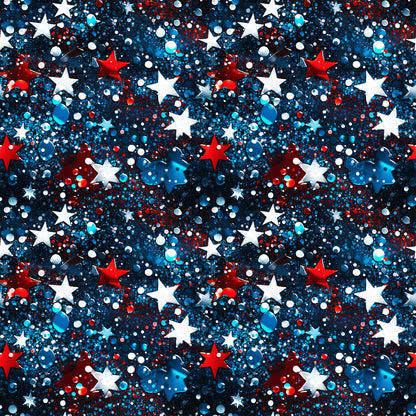 Patriotic Confetti and Glitter Pattern 10 Quilting Cotton Fabric