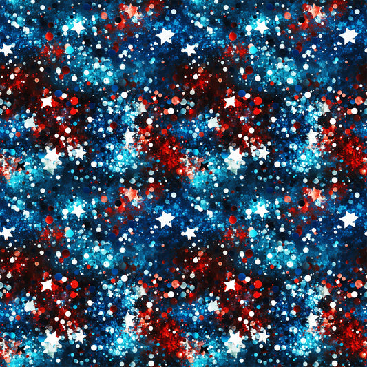 Patriotic Confetti and Glitter Pattern 12 Quilting Cotton Fabric
