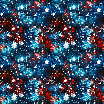 Patriotic Confetti and Glitter Pattern 12 Quilting Cotton Fabric