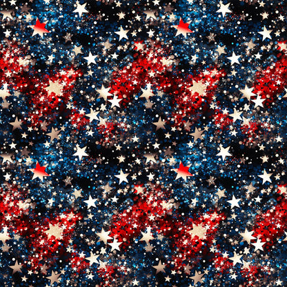 Patriotic Confetti and Glitter Pattern 3 Quilting Cotton Fabric