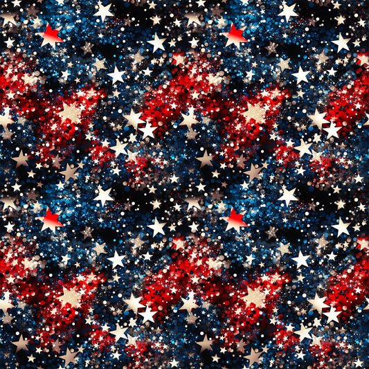 Patriotic Confetti and Glitter Pattern 3 Quilting Cotton Fabric