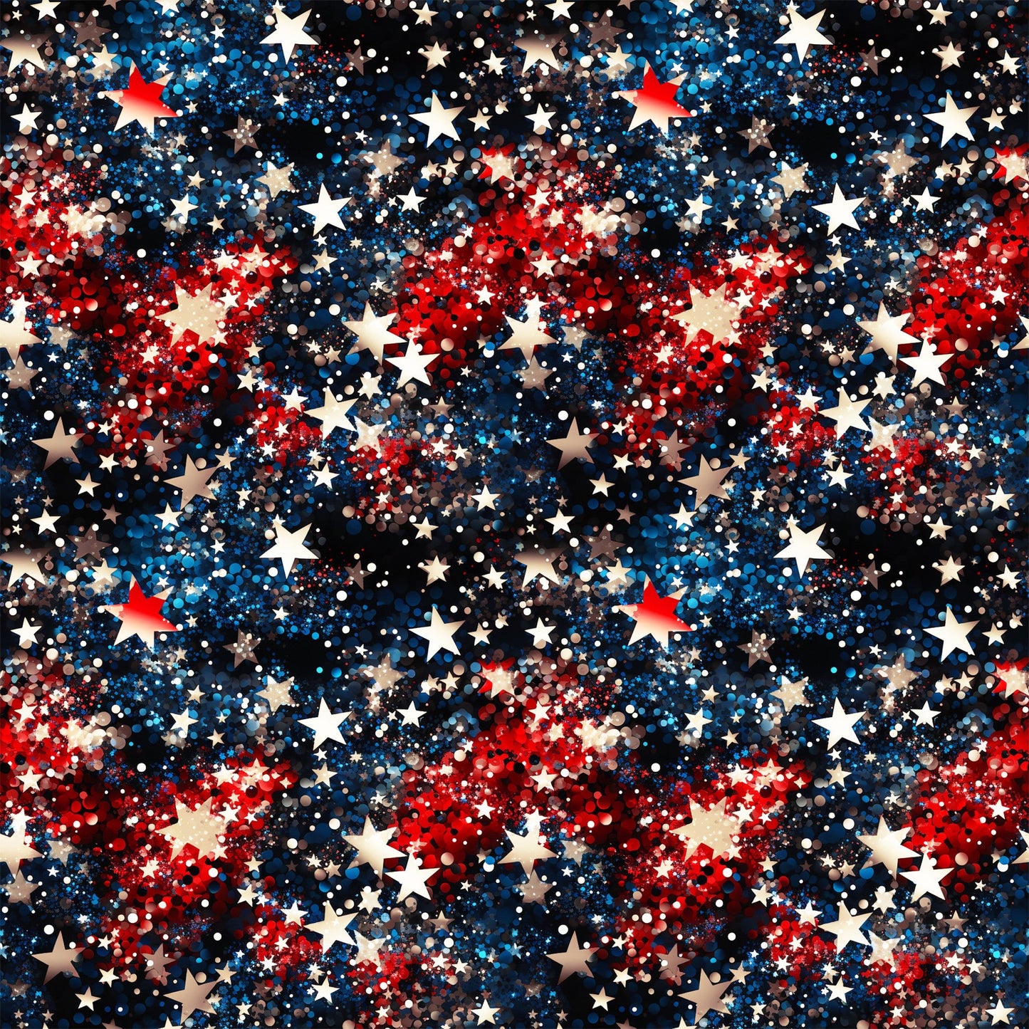 Patriotic Confetti and Glitter Pattern 3 Quilting Cotton Fabric