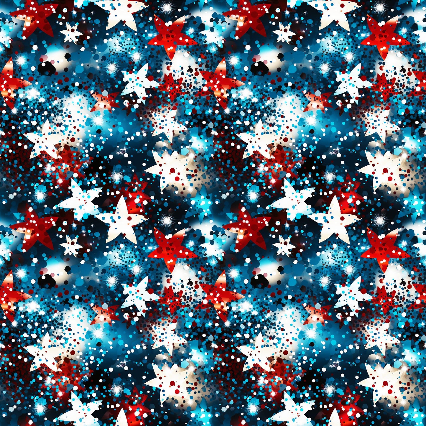 Patriotic Confetti and Glitter Pattern 5 Quilting Cotton Fabric