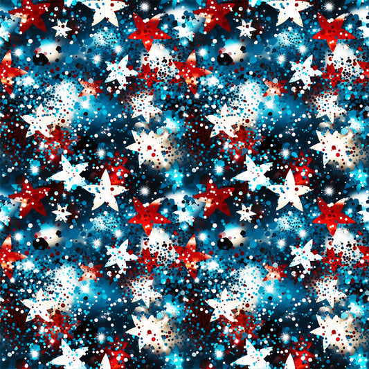 Patriotic Confetti and Glitter Pattern 5 Quilting Cotton Fabric
