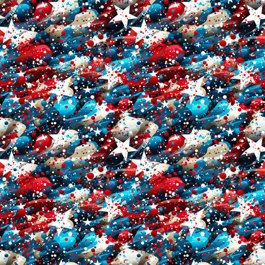 Patriotic Confetti and Glitter Pattern 6 Quilting Cotton Fabric