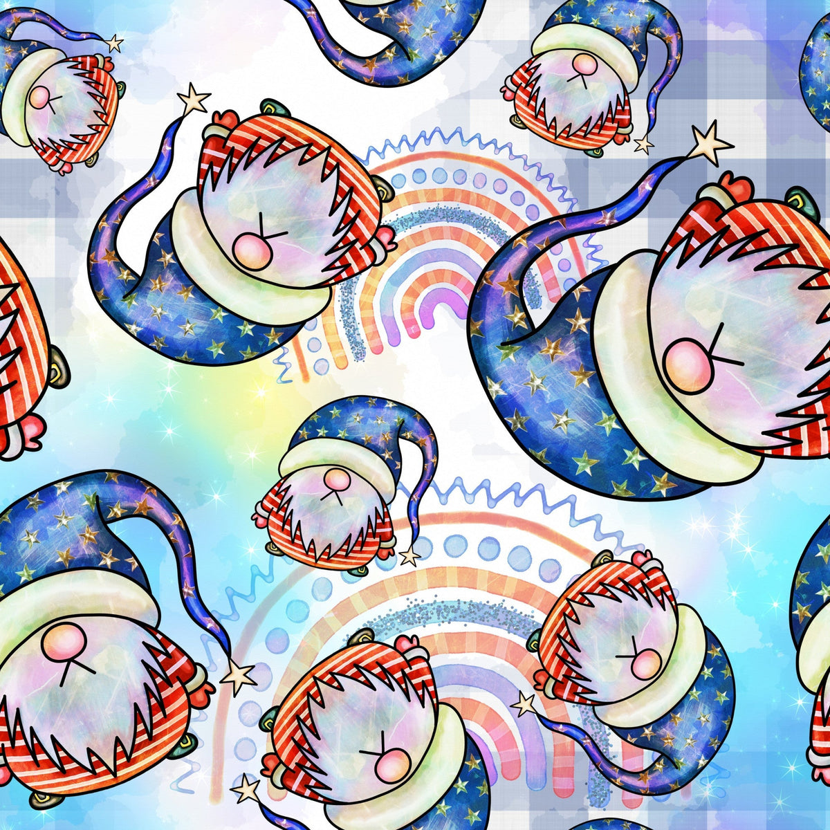 Star Spangled Sprites Pattern 5 Minky Fabric