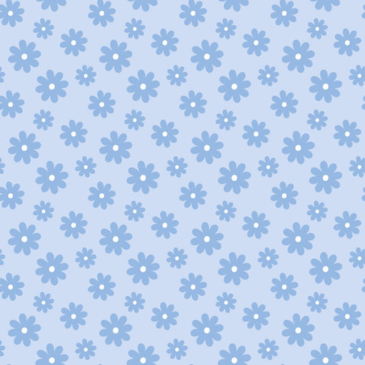 Periwinkle Dreams Daisies Quilting Cotton Fabric