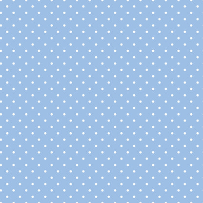 Periwinkle Dreams White Polka Dots Quilting Cotton Fabric