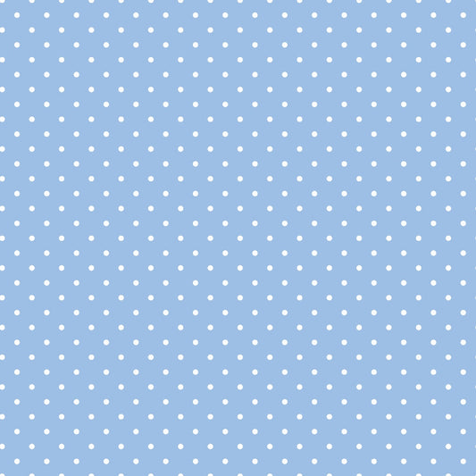 Periwinkle Dreams White Polka Dots Quilting Cotton Fabric