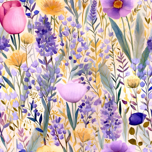 Lavender Meadow Pattern 20 Minky Fabric