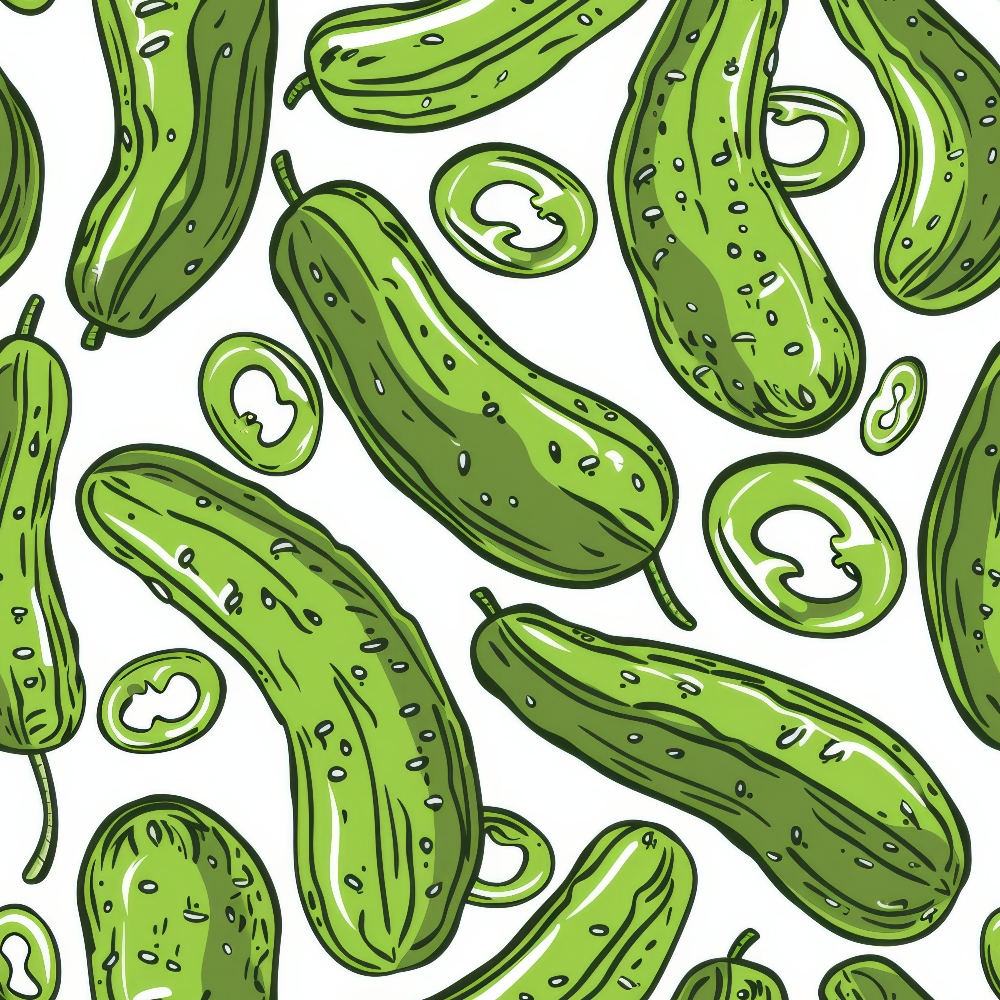 Pickle Doodles Pattern Minky Fabric