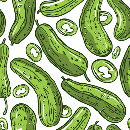 Pickle Doodles Pattern Minky Fabric