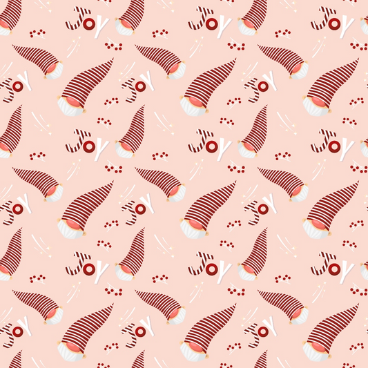 Pink Christmas Gnomes Pattern 14 Quilting Cotton Fabric
