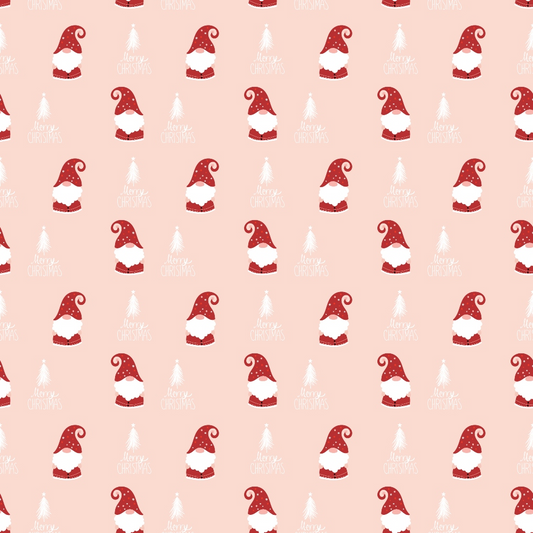 Pink Christmas Gnomes Pattern 15 Quilting Cotton Fabric