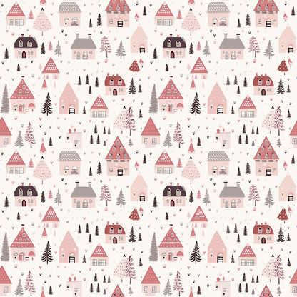 Blush Snowfall Pattern 16 Minky Fabric