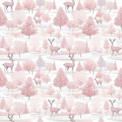 Blush Snowfall Pattern 17 Minky Fabric