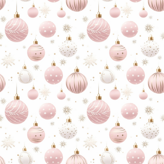 Pink Christmas Pattern 2 Quilting Cotton Fabric