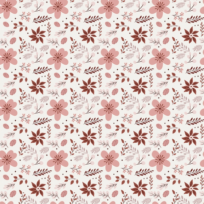 Blush Snowfall Pattern 9 Minky Fabric