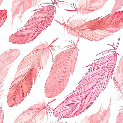 Pink Feathers Pattern 1 Minky Fabric