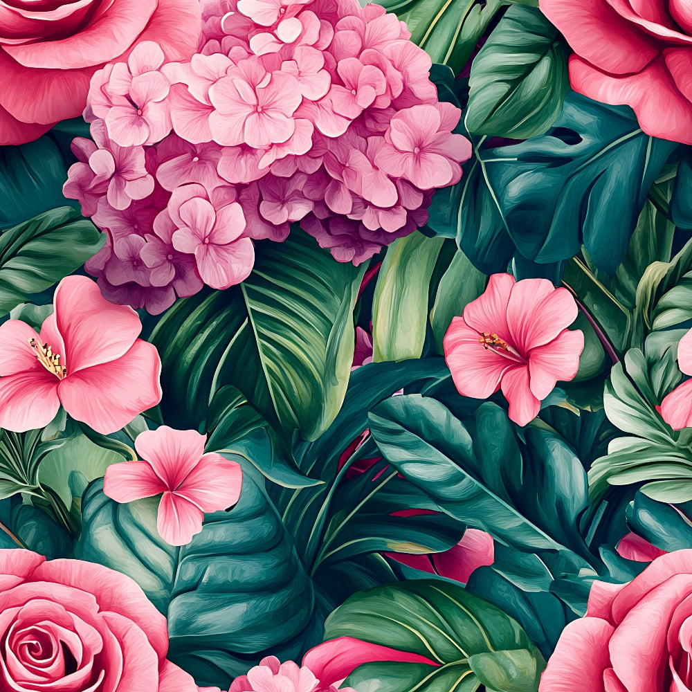 Hydrangea Jungle Pattern 10 Minky Fabric