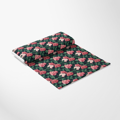 Pink Flowers and Tropical Leaves Pattern 11 Quilting Cotton Fabric