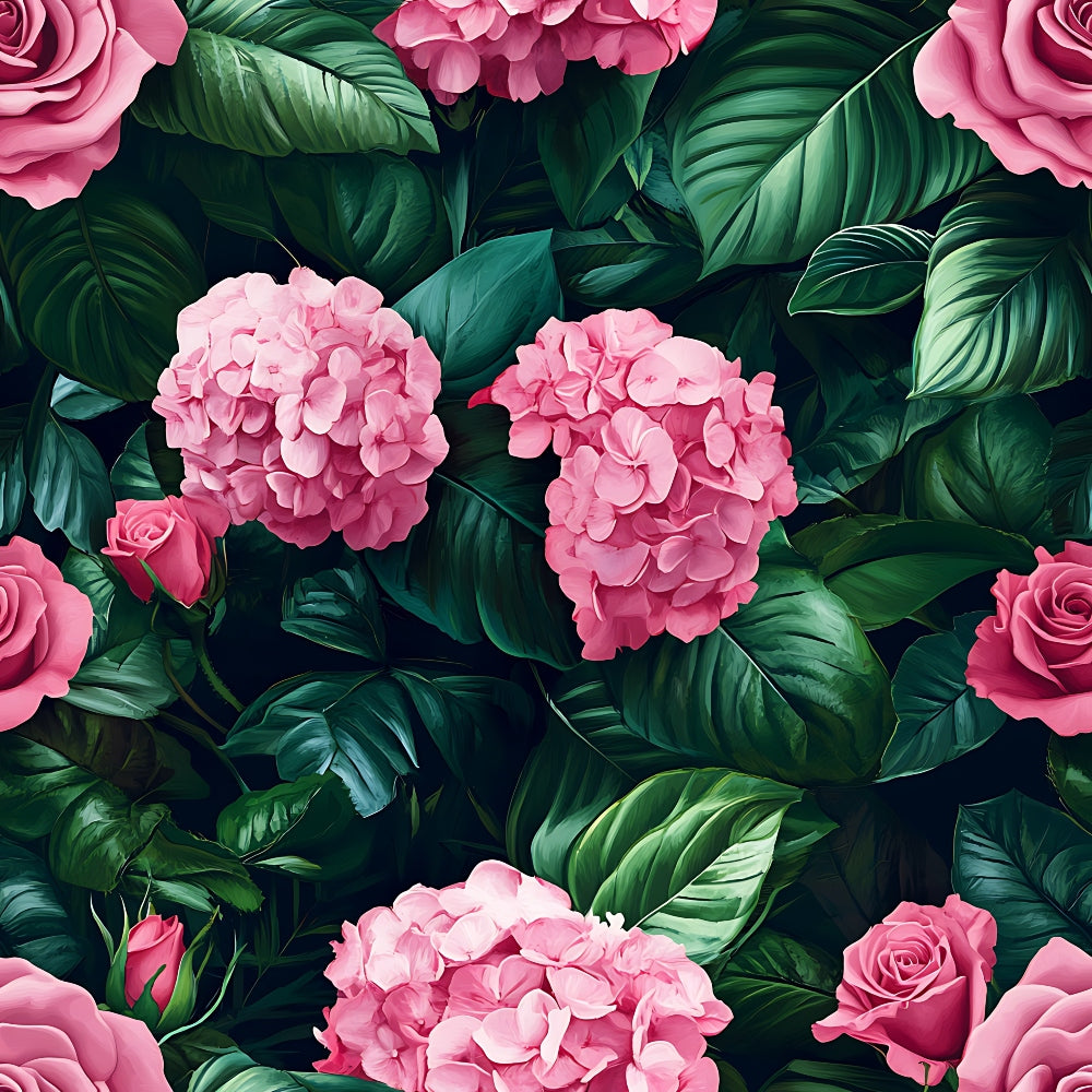 Hydrangea Jungle Pattern 14 Minky Fabric