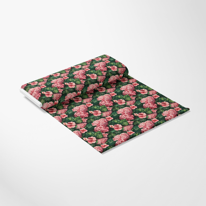 Pink Flowers and Tropical Leaves Pattern 1 Quilting Cotton Fabric