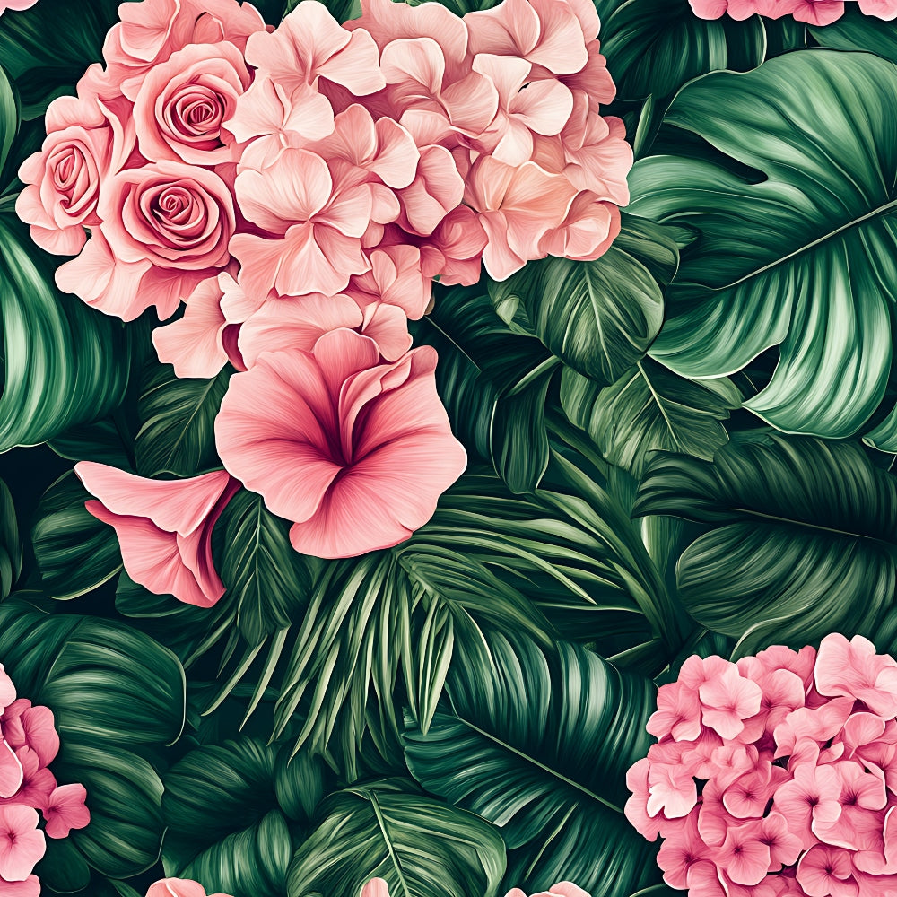Hydrangea Jungle Pattern 5 Minky Fabric