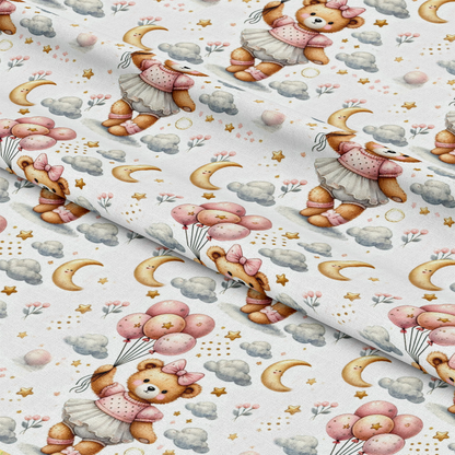 Pink Teddy Bears Pattern 12 Quilting Cotton Fabric