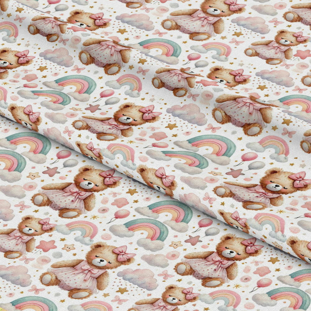 Pink Teddy Bears Pattern 2 Quilting Cotton Fabric