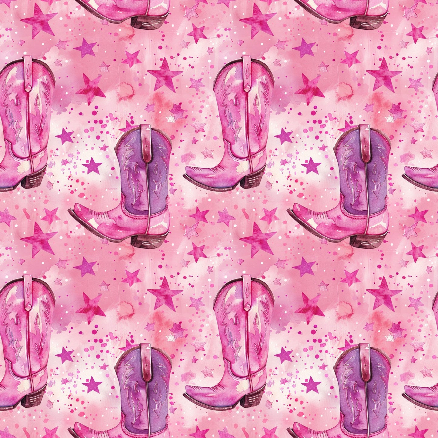 Pink Cowboy Boots Pattern 11 Quilting Cotton Fabric