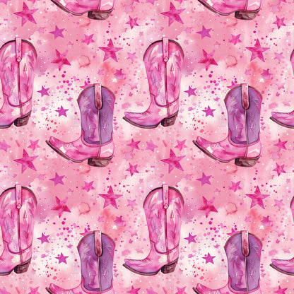 Pink Cowboy Boots Pattern 11 Quilting Cotton Fabric