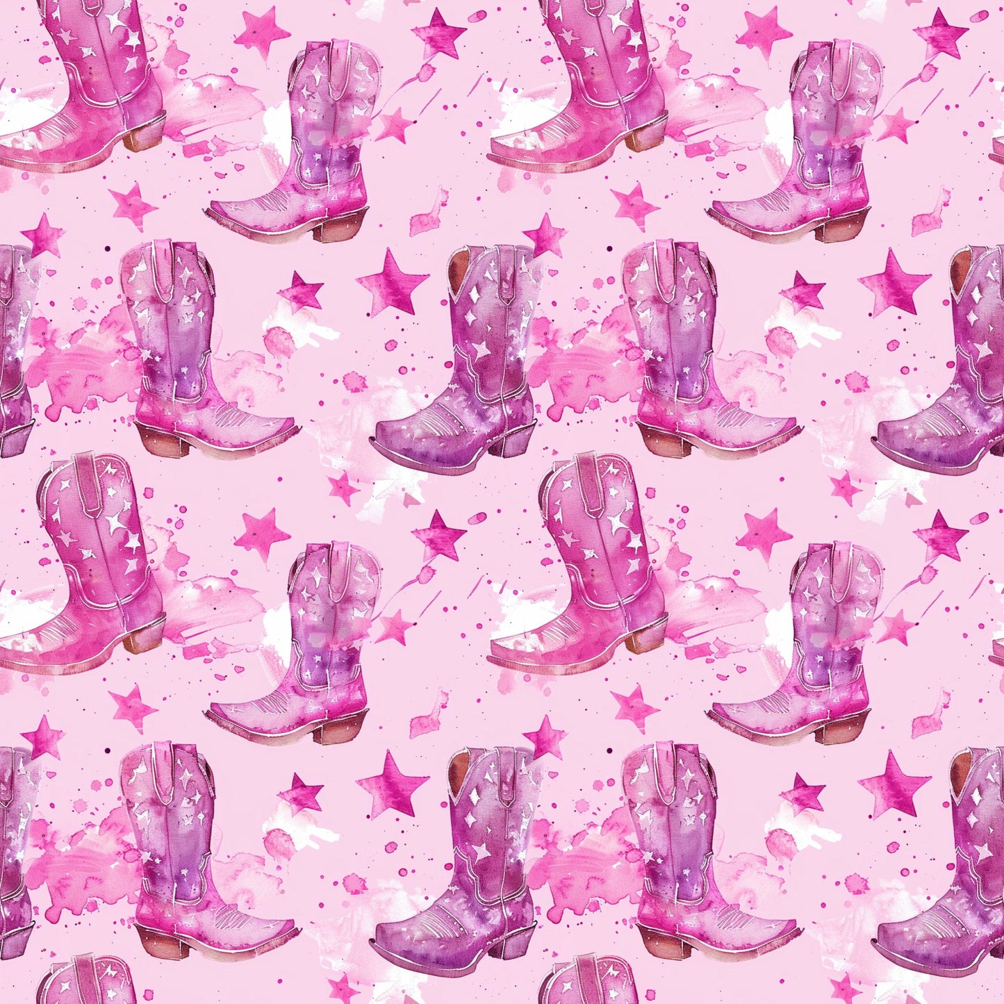 Pink Cowboy Boots Pattern 13 Quilting Cotton Fabric