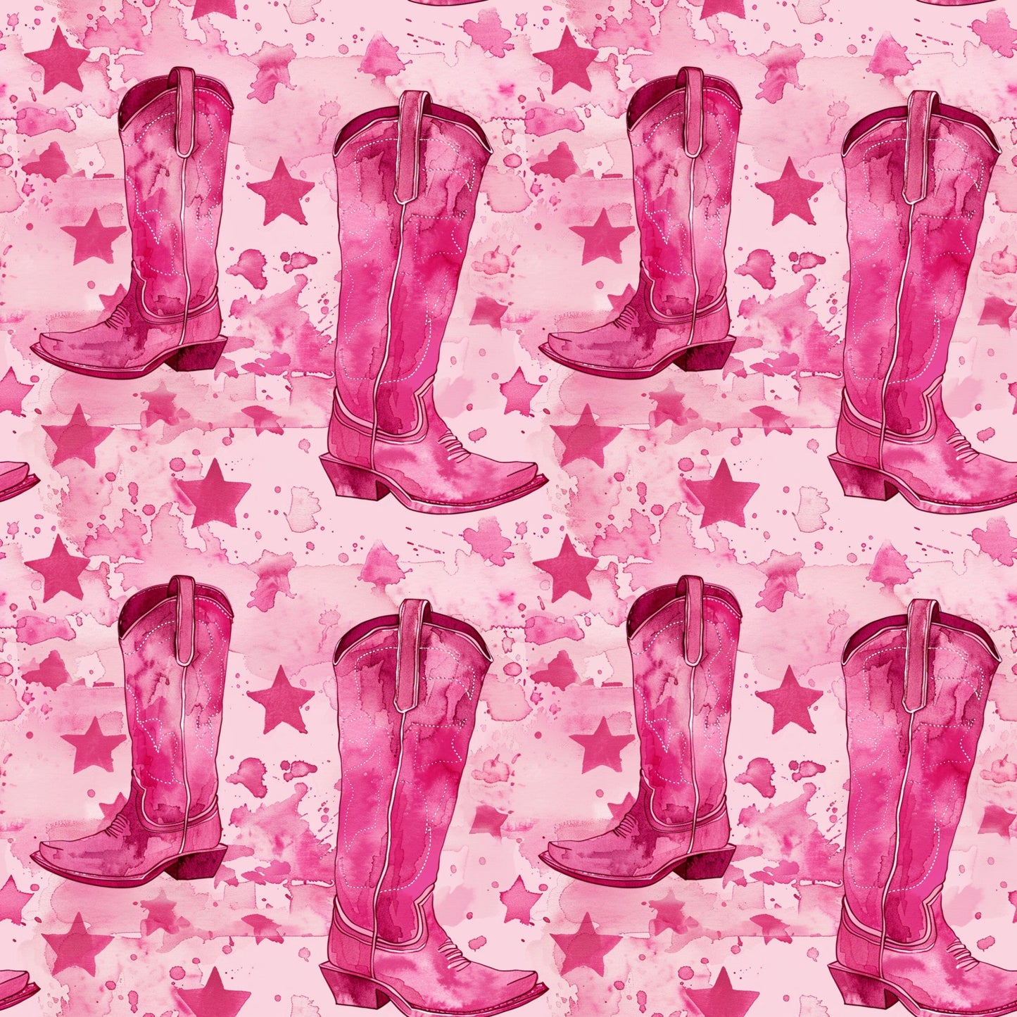 Pink Cowboy Boots Pattern 15 Quilting Cotton Fabric