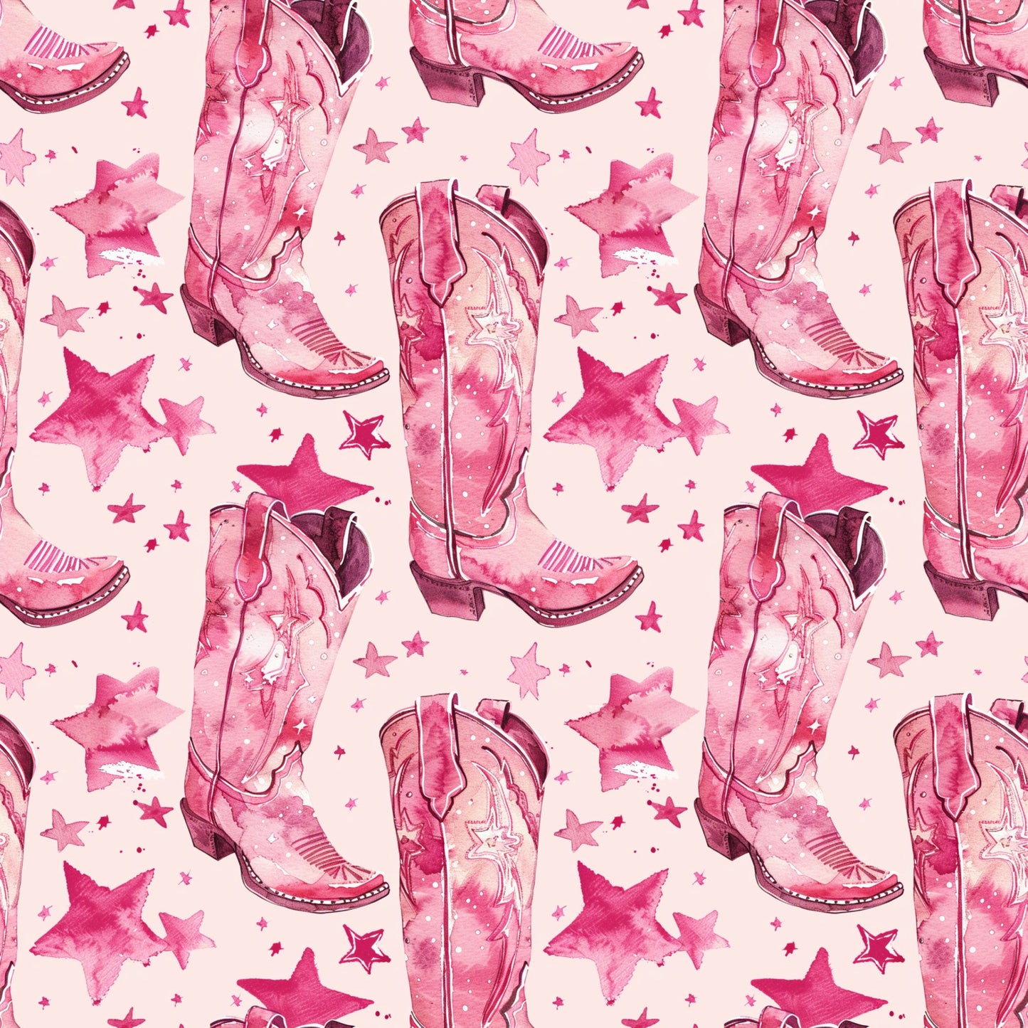 Pink Cowboy Boots Pattern 18 Quilting Cotton Fabric